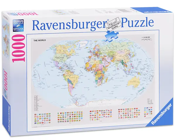 Puzzle Ravensburger de 1000 piese - Harta politica a lumii