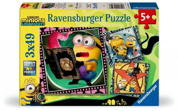 Puzzle Ravensburger de 3 x 49 piese - Minioni și monștri