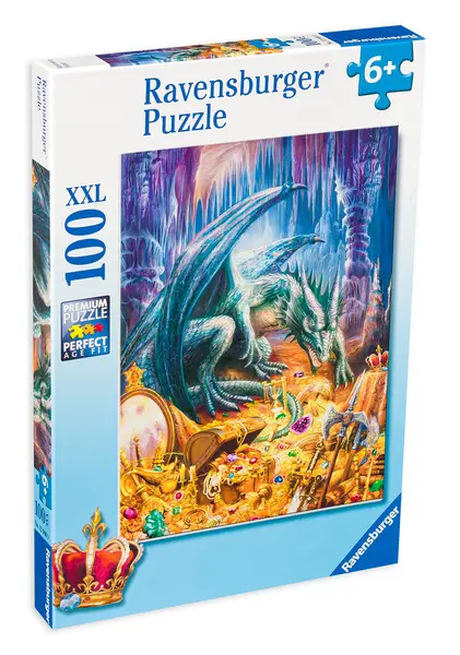 Puzzle Ravensburger din 100 XXL de piese - Dragon's Treasure