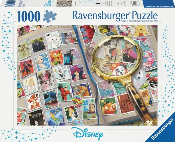 Puzzle Ravensburger din 1000 de bucăți - Colecția de timbre poștale Disney