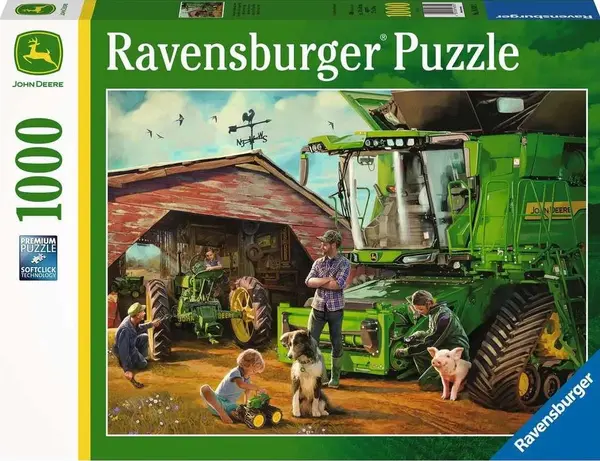 Puzzle Ravensburger din 1000 de bucăți - John Deere: Înainte și acum