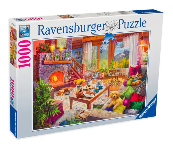 Puzzle Ravensburger din 1000 de piese - Cabana confortabilă