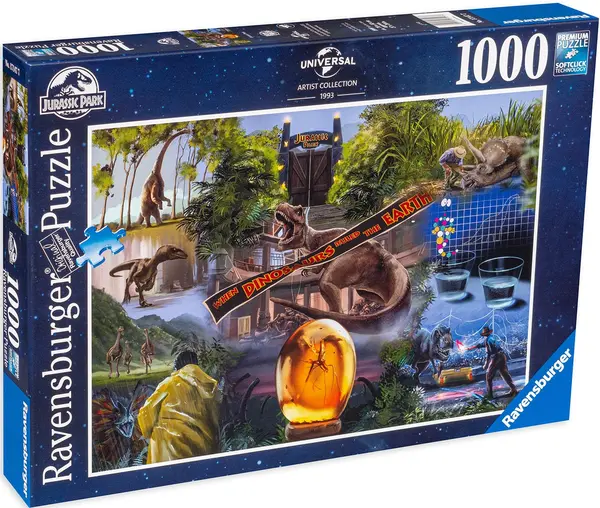 Puzzle Ravensburger din 1000 de piese - Jurassic Park