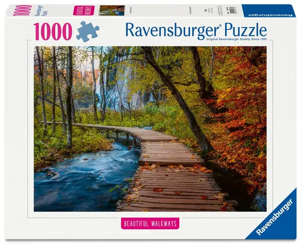 Puzzle Ravensburger din 1000 piese -Calea de pădure de toamnă