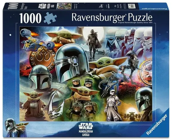 Puzzle Ravensburger din 1000 piese - Mandalorianul și Grogu