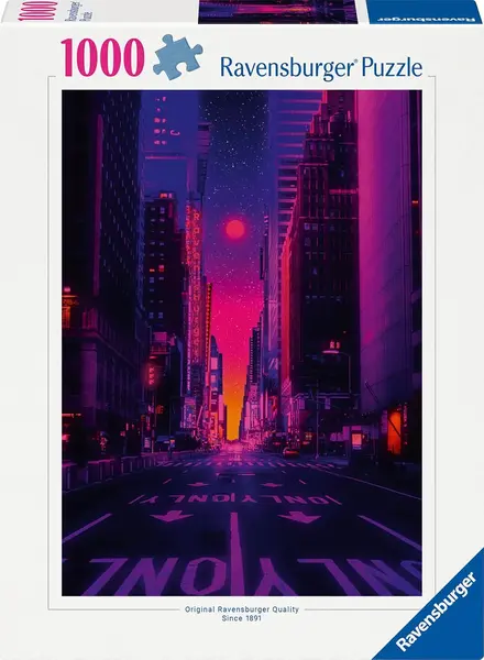 Puzzle Ravensburger din 1000 piese - New York în lumini de neon