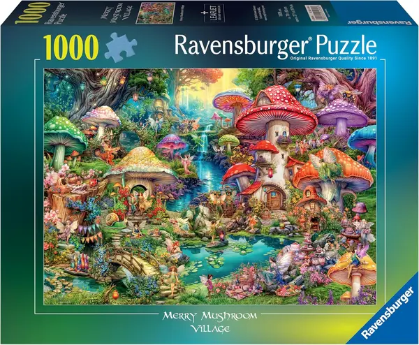 Puzzle Ravensburger din 1000 piese - Satul Fericit al Ciupercilor