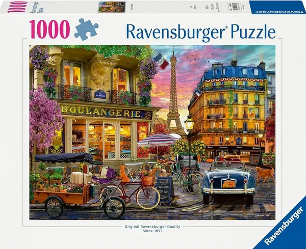 Puzzle Ravensburger din 1000 piese - Zori roșii peste Paris