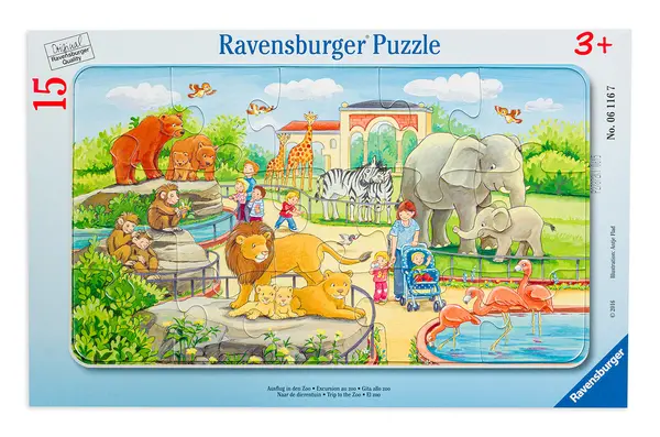 Puzzle Ravensburger din 15 de piese - Plimbare in gradina zoologica