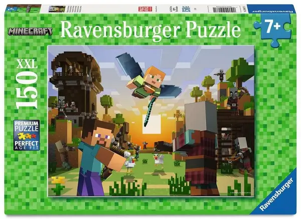 Puzzle Ravensburger din 150 XXL piese - Minecraft: Construcție și Aventură