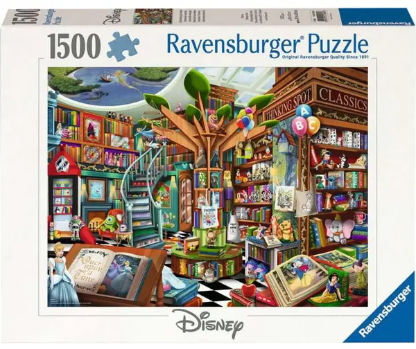 Puzzle Ravensburger din 1500 de piese - Librăria magică Disney