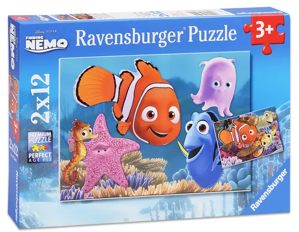 Puzzle Ravensburger din 2 x 12 de piese - Nemo si prietenii