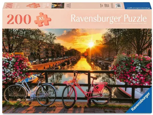 Puzzle Ravensburger din 200 XL piese - Apus de soare în Amsterdam