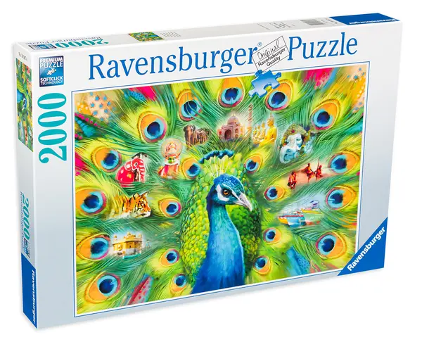 Puzzle Ravensburger din 2000 de piese - Land of the Peacock