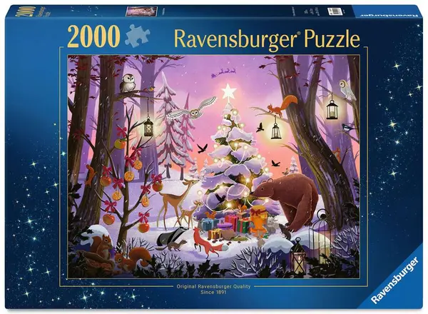 Puzzle Ravensburger din 2000 piese - Crăciun în pădure