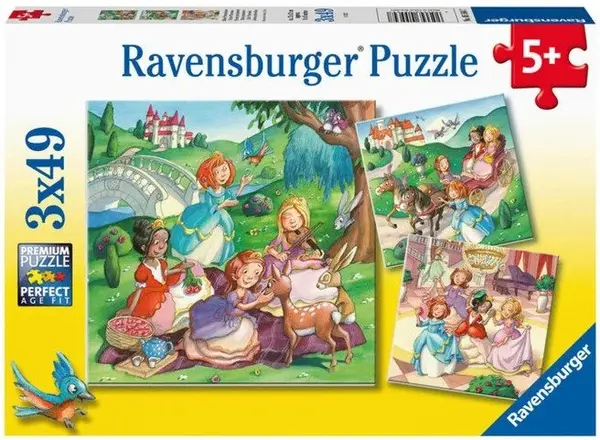 Puzzle Ravensburger din 3 x 49 de piese - Micile prințese