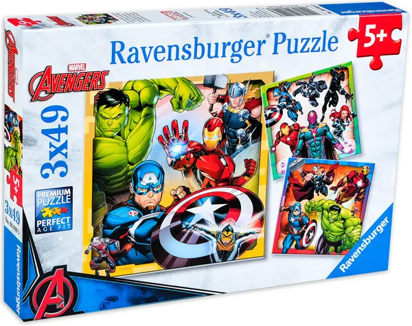 Puzzle Ravensburger din 3 x 49 de piese - Razbunatorii