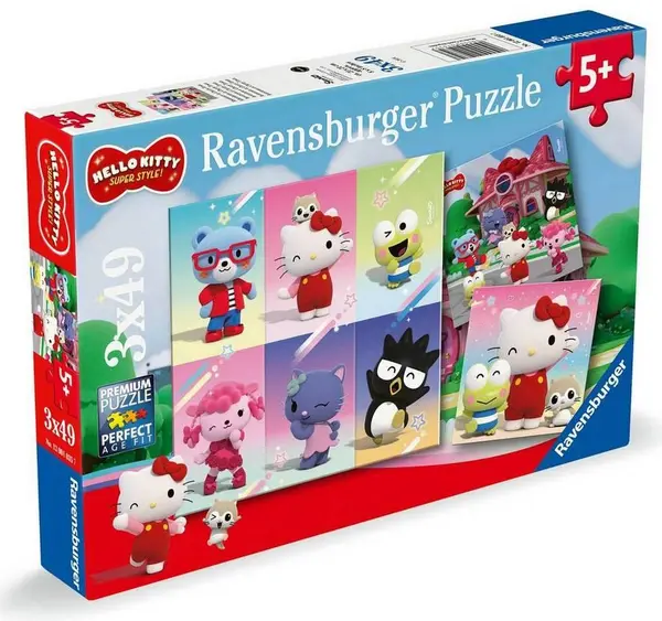 Puzzle Ravensburger din 3 x 49 piese - Hello Kitty