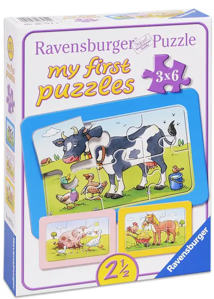 Puzzle Ravensburger din 3 x 6 piese - Prieteni animale