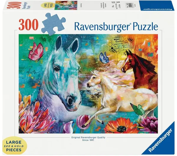 Puzzle Ravensburger din 300 XXL piese - Cei trei cai
