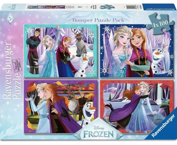 Puzzle Ravensburger din 4 x 100 piese - Regatul Înghețat