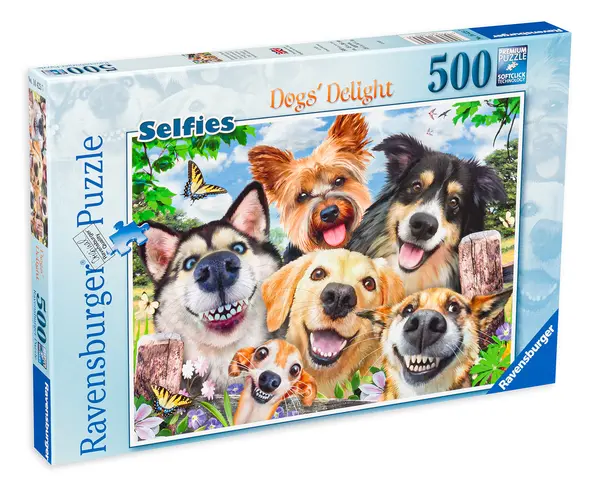 Puzzle Ravensburger din 500 de piese - Dog's selfies