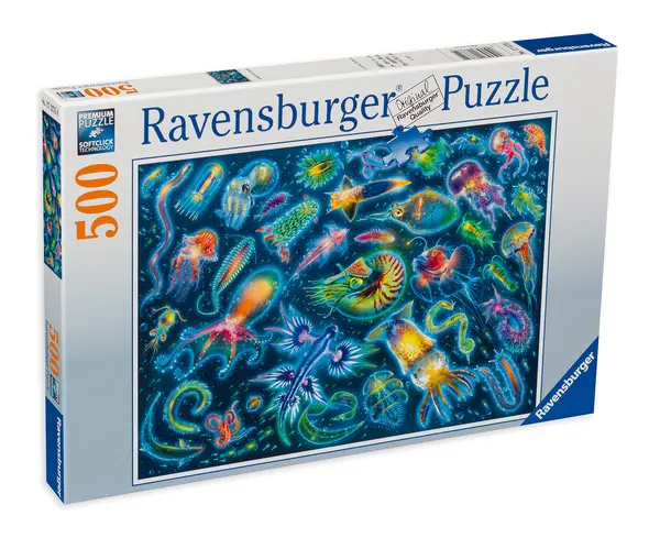 Puzzle Ravensburger din 500 de piese - Specii subacvatice colorate