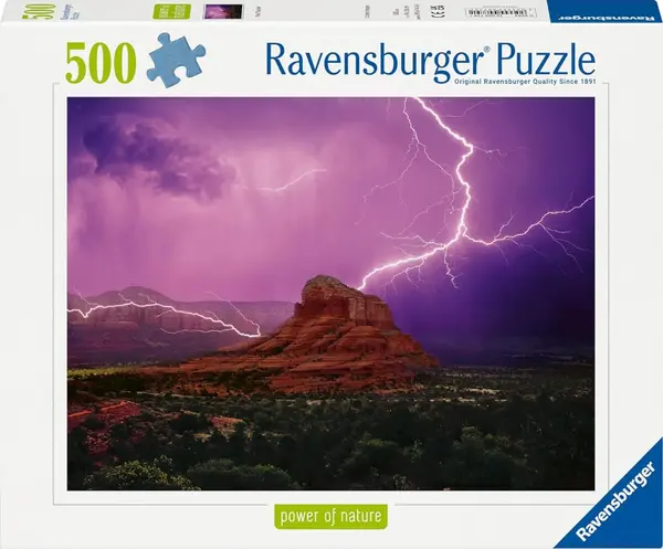 Puzzle Ravensburger din 500 piese - Furtună roz