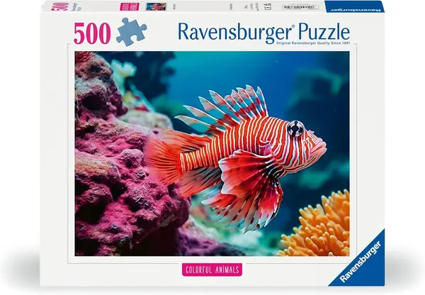 Puzzle Ravensburger din 500 piese -Pește leu roșu