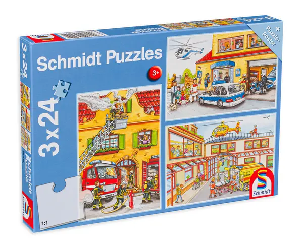Puzzle Schmidt 3 in 1 - Pompieri si politisti