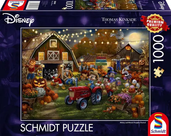 Puzzle Schmidt de 1000 piese - Mickey și Minnie la Festivalul Dovleacului