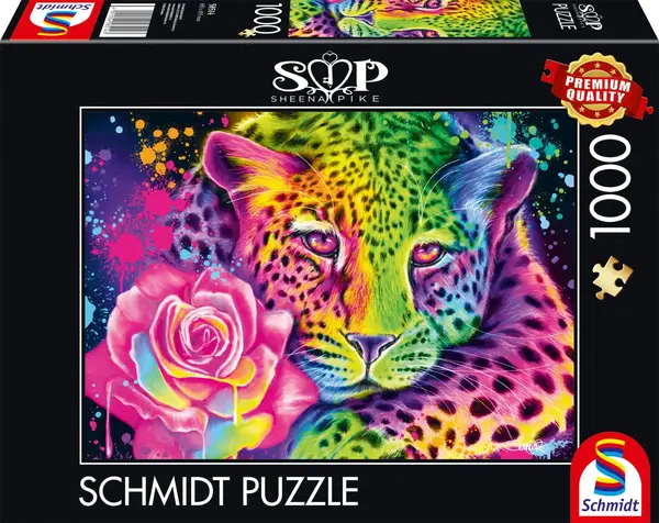Puzzle Schmidt din 1000 de piese - Leopard neon