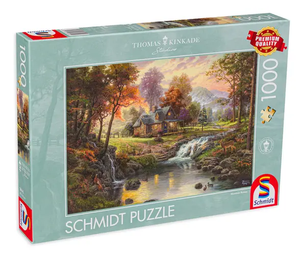 Puzzle Schmidt din 1000 de piese - Linistea muntelui, Thomas Kincaid
