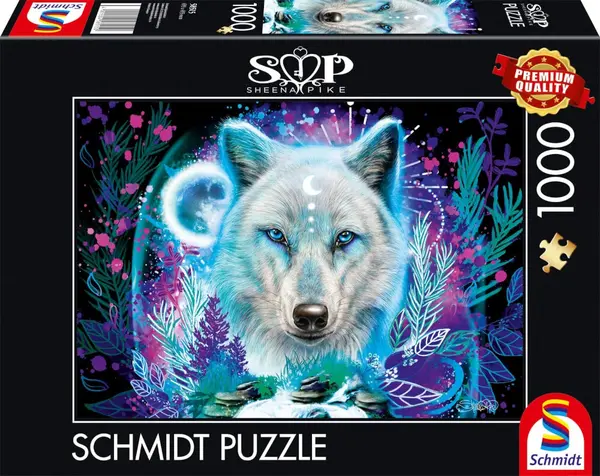 Puzzle Schmidt din 1000 de piese - Lup arctic neon