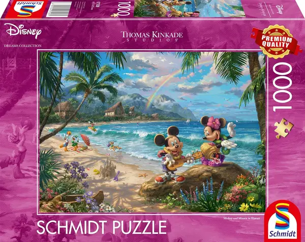 Puzzle Schmidt din 1000 de piese - Mini și Mickey în Hawaii