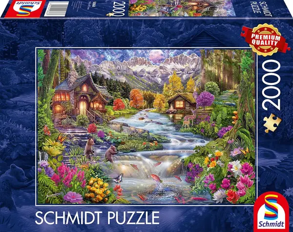 Puzzle Schmidt din 2000 piese - Râu în munți