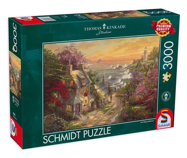 Puzzle Schmidt din 3000 de piese - Farul din sat, Thomas Kinkade