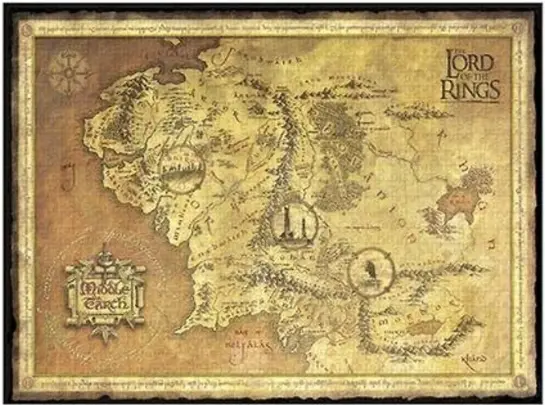 Puzzle - The Lord of The Rings - Map of Middle-Earth - 1000 piese | Paperblanks