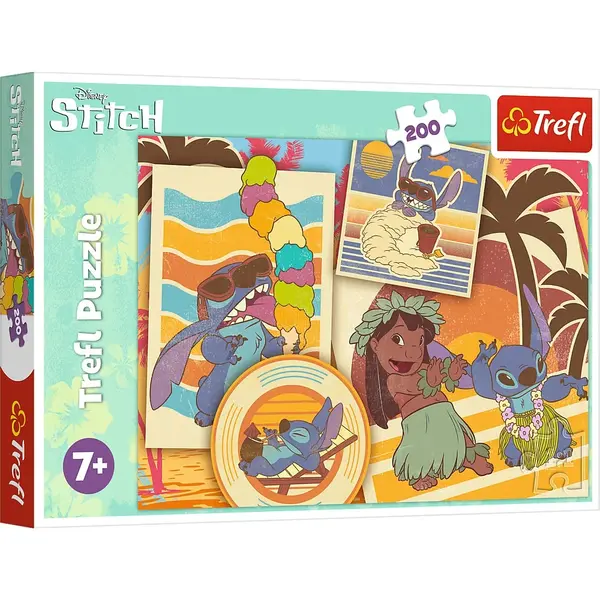 Puzzle Trefl 200 Stitch La Plaja Cu Lilo Si Stitch