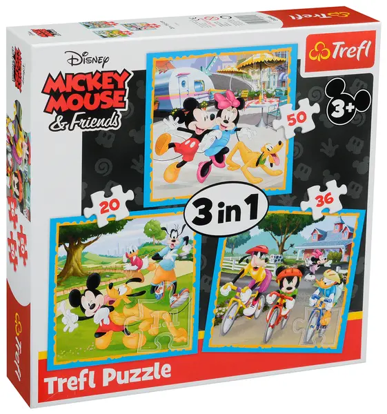 Puzzle Trefl 3 in 1 - Mickey Mouse si prietenii