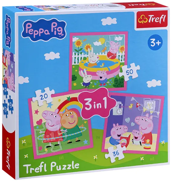 Puzzle Trefl 3 în 1 - Prietenii lui Peppa Pig