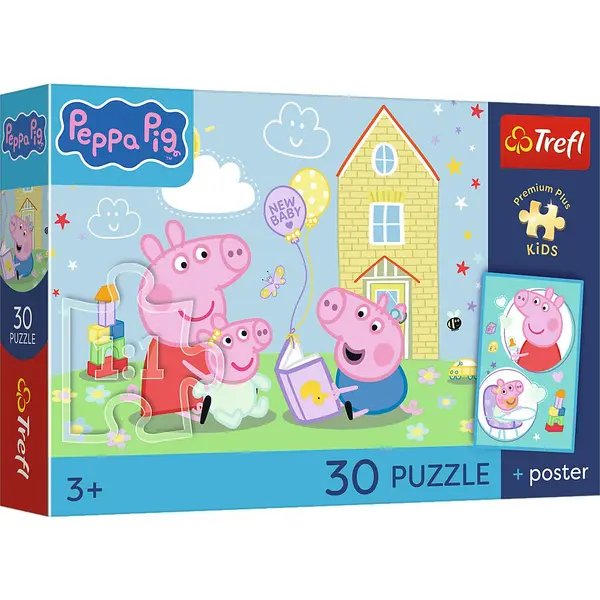 PUZZLE TREFL 30 PREMIUM PLUS KIDS PEPPA PIG ARE UN PLAN PLUS POSTER