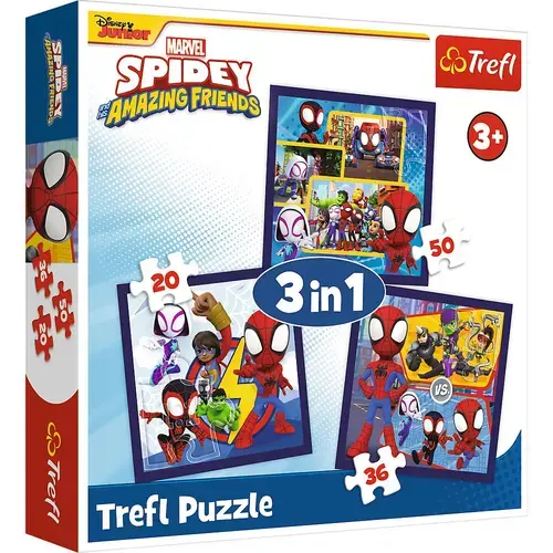 Puzzle Trefl 3in1 Marvel Spidey si prietenii lui extraordinari