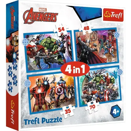 Puzzle Trefl 4 in 1 Avengers Razbunatorii curajosi