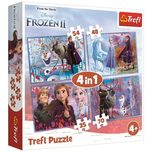 Puzzle Trefl 4 in 1, Frozen II, Calatorie catre necunoscut, 207 piese