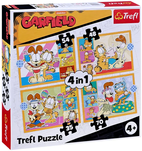 Puzzle Trefl 4 în 1 - Garfield iubește lasagna
