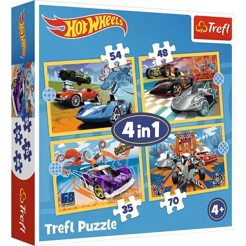 Puzzle Trefl 4 in 1 Hot Wheels Vehicule