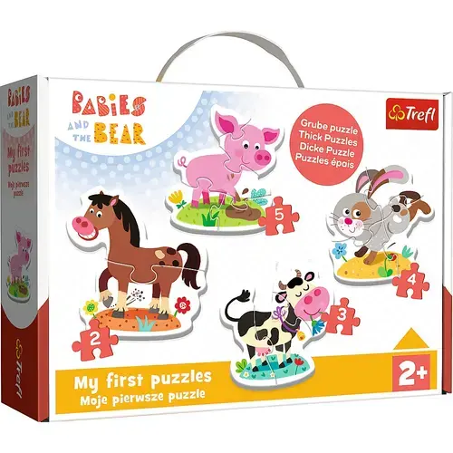 Puzzle Trefl 4 in 1 - La ferma, 14 piese