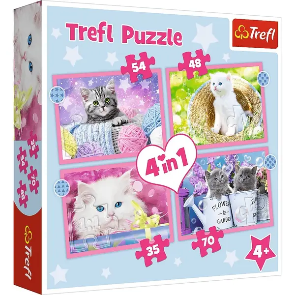 Puzzle Trefl 4 in 1 - Pisicute vesele