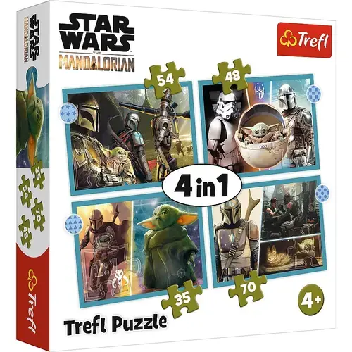 Puzzle Trefl 4 in 1 Star Wars Mandalorianul, 35/48/54/70 piese